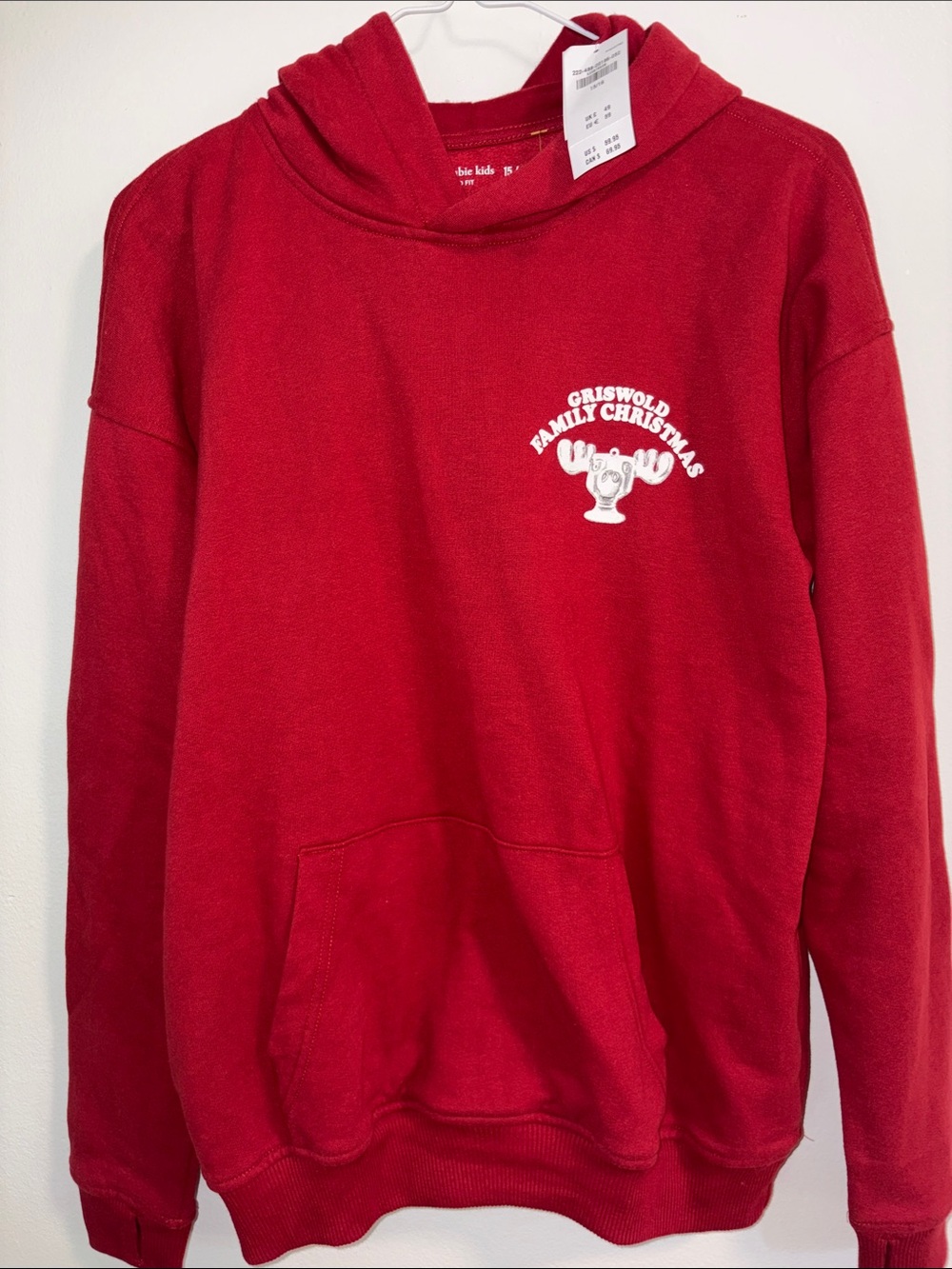 Abercrombie Y 16 Red 'Griswold Family Christmas' Graphic Hoodie NWT ($59)